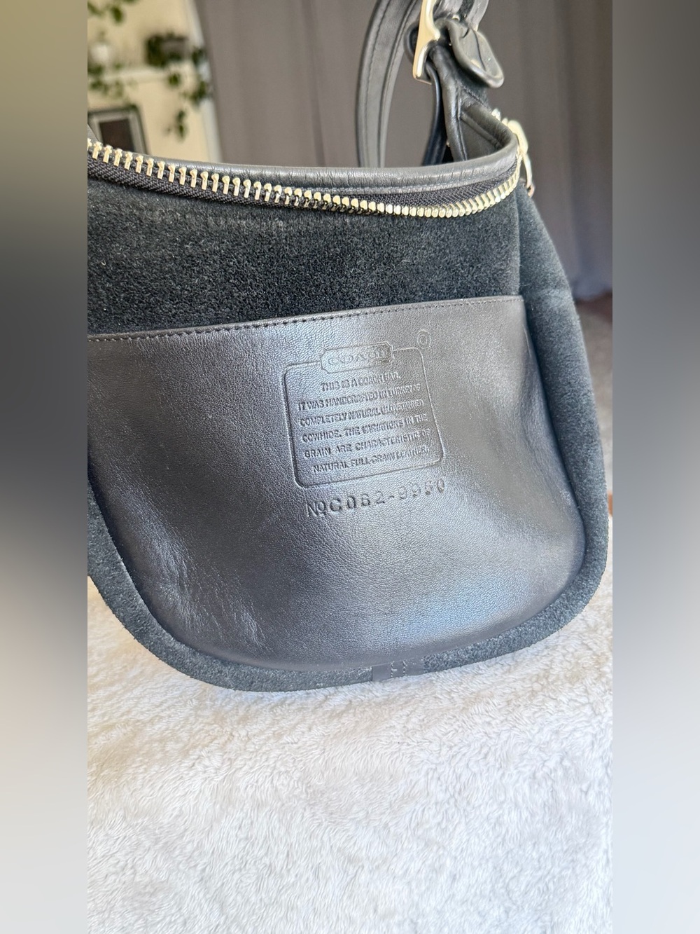 Vintage Coach Black Leather Janice Legacy Crossbody Bag Hobo 9950 Nickel HW - Picture 14 of 16
